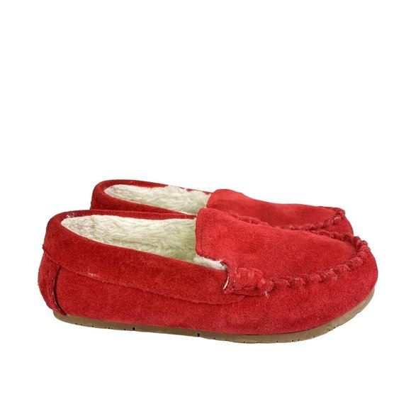 Lands' End Red Kids Moccasins - Picture 1 of 7